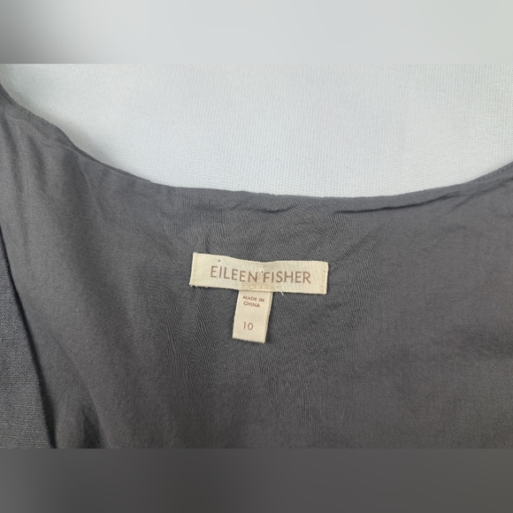 Eileen Fisher Organic Linen Gray Sequin Tank Dress Size 10 - Picture 9 of 15